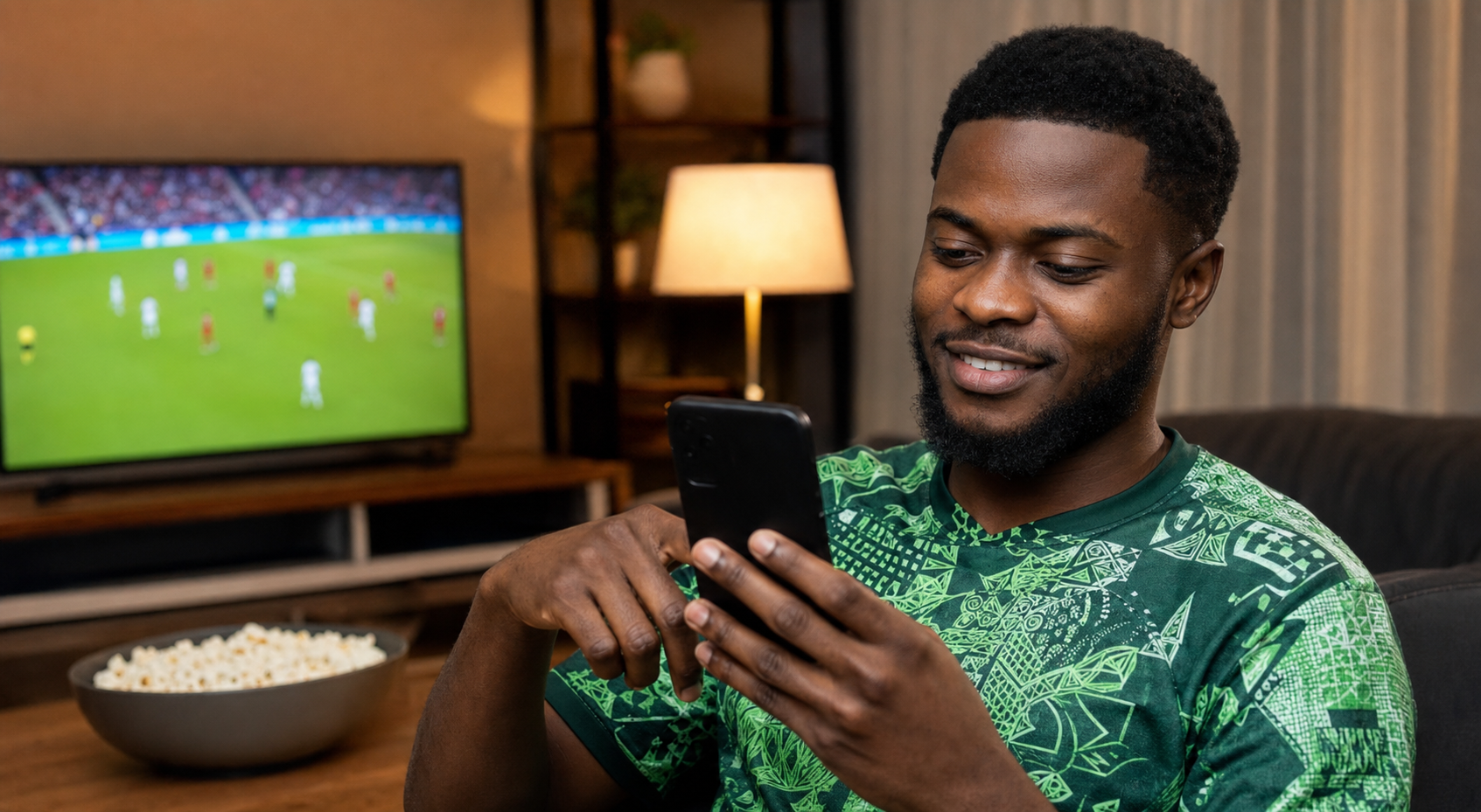 Sports fan managing a betting wallet on a phone